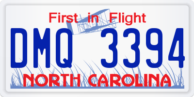 NC license plate DMQ3394
