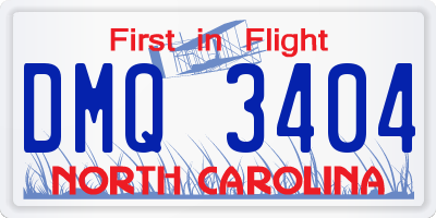 NC license plate DMQ3404
