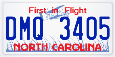 NC license plate DMQ3405
