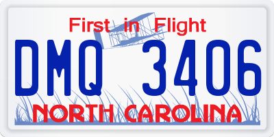 NC license plate DMQ3406