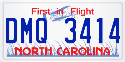NC license plate DMQ3414