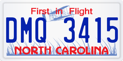 NC license plate DMQ3415
