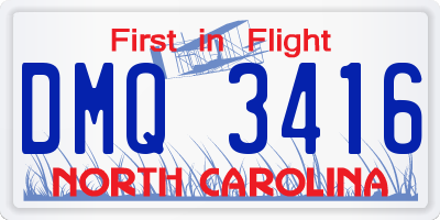 NC license plate DMQ3416