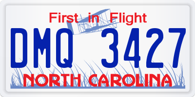 NC license plate DMQ3427