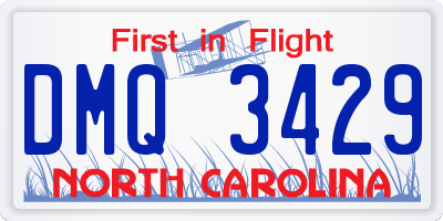 NC license plate DMQ3429