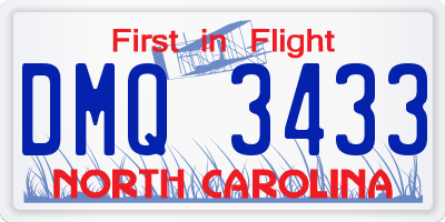 NC license plate DMQ3433