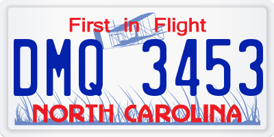 NC license plate DMQ3453