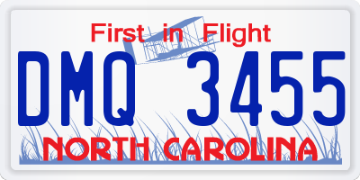 NC license plate DMQ3455