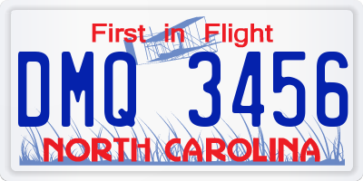 NC license plate DMQ3456