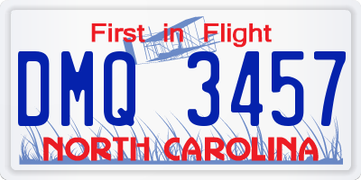 NC license plate DMQ3457