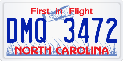 NC license plate DMQ3472