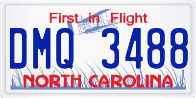 NC license plate DMQ3488