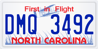 NC license plate DMQ3492