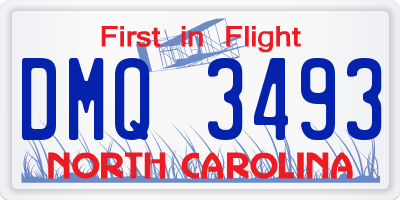 NC license plate DMQ3493