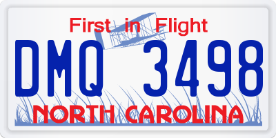 NC license plate DMQ3498