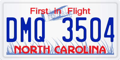 NC license plate DMQ3504