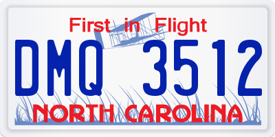 NC license plate DMQ3512