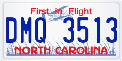 NC license plate DMQ3513