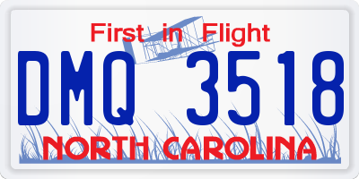 NC license plate DMQ3518