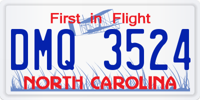 NC license plate DMQ3524