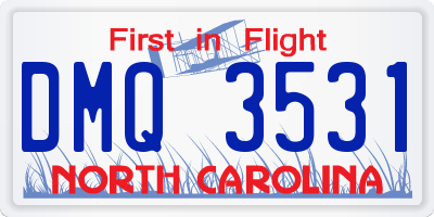 NC license plate DMQ3531
