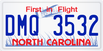 NC license plate DMQ3532