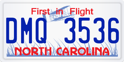 NC license plate DMQ3536