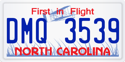 NC license plate DMQ3539