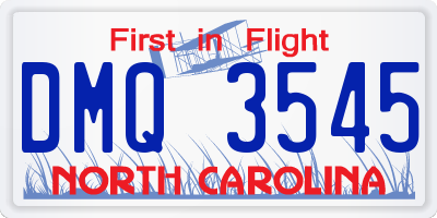 NC license plate DMQ3545