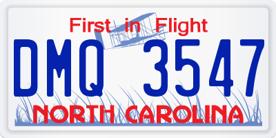 NC license plate DMQ3547