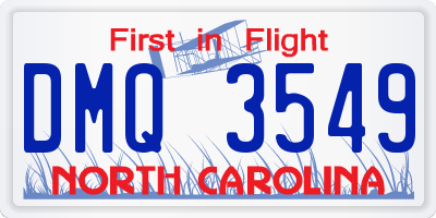 NC license plate DMQ3549