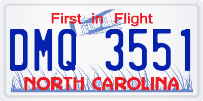 NC license plate DMQ3551