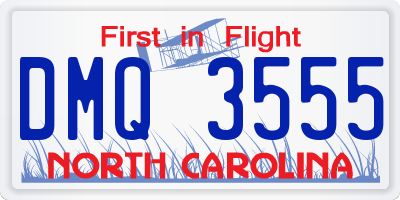 NC license plate DMQ3555