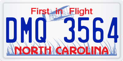 NC license plate DMQ3564
