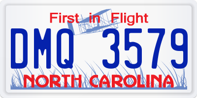 NC license plate DMQ3579