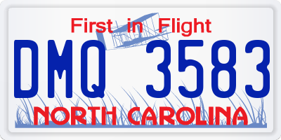 NC license plate DMQ3583