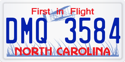 NC license plate DMQ3584
