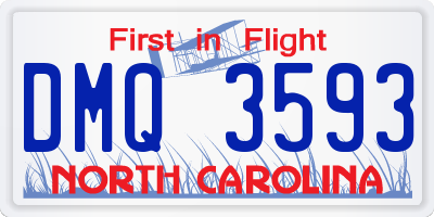 NC license plate DMQ3593
