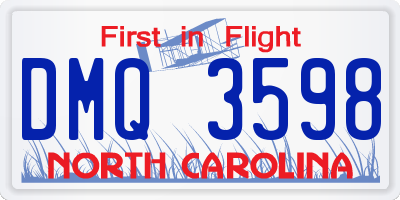 NC license plate DMQ3598