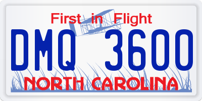 NC license plate DMQ3600