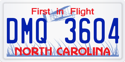 NC license plate DMQ3604