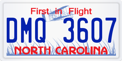 NC license plate DMQ3607