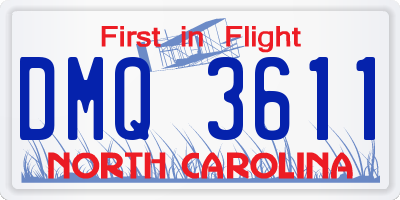 NC license plate DMQ3611