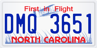 NC license plate DMQ3651