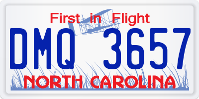 NC license plate DMQ3657