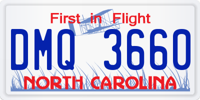 NC license plate DMQ3660