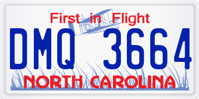 NC license plate DMQ3664