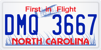NC license plate DMQ3667