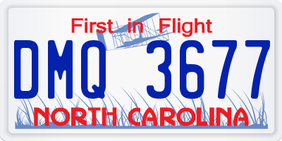 NC license plate DMQ3677
