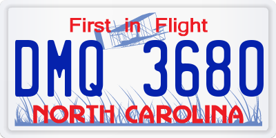 NC license plate DMQ3680